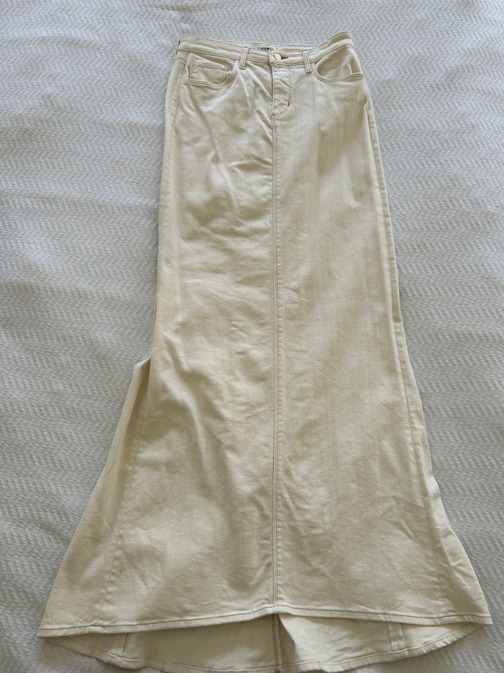 L'AGENCE Cream Maxi Skirt